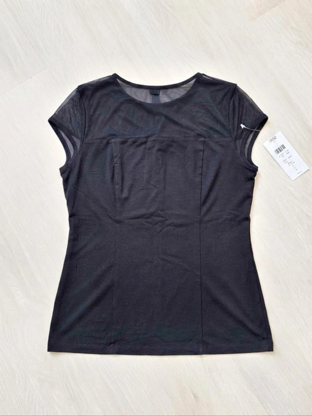 Cache Black Mesh Panel Top Size Medium NWT